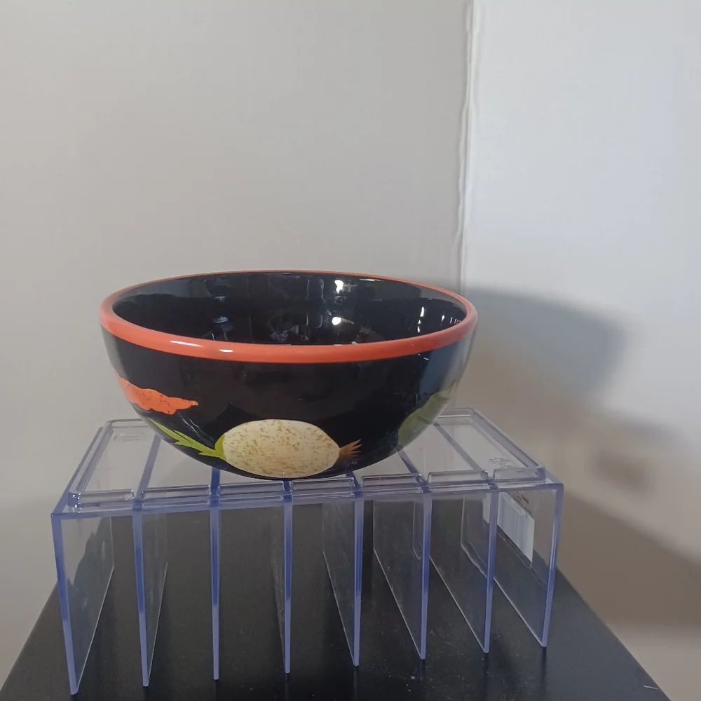 Crate & Barrel Veggie Pattern Cereal Bowl